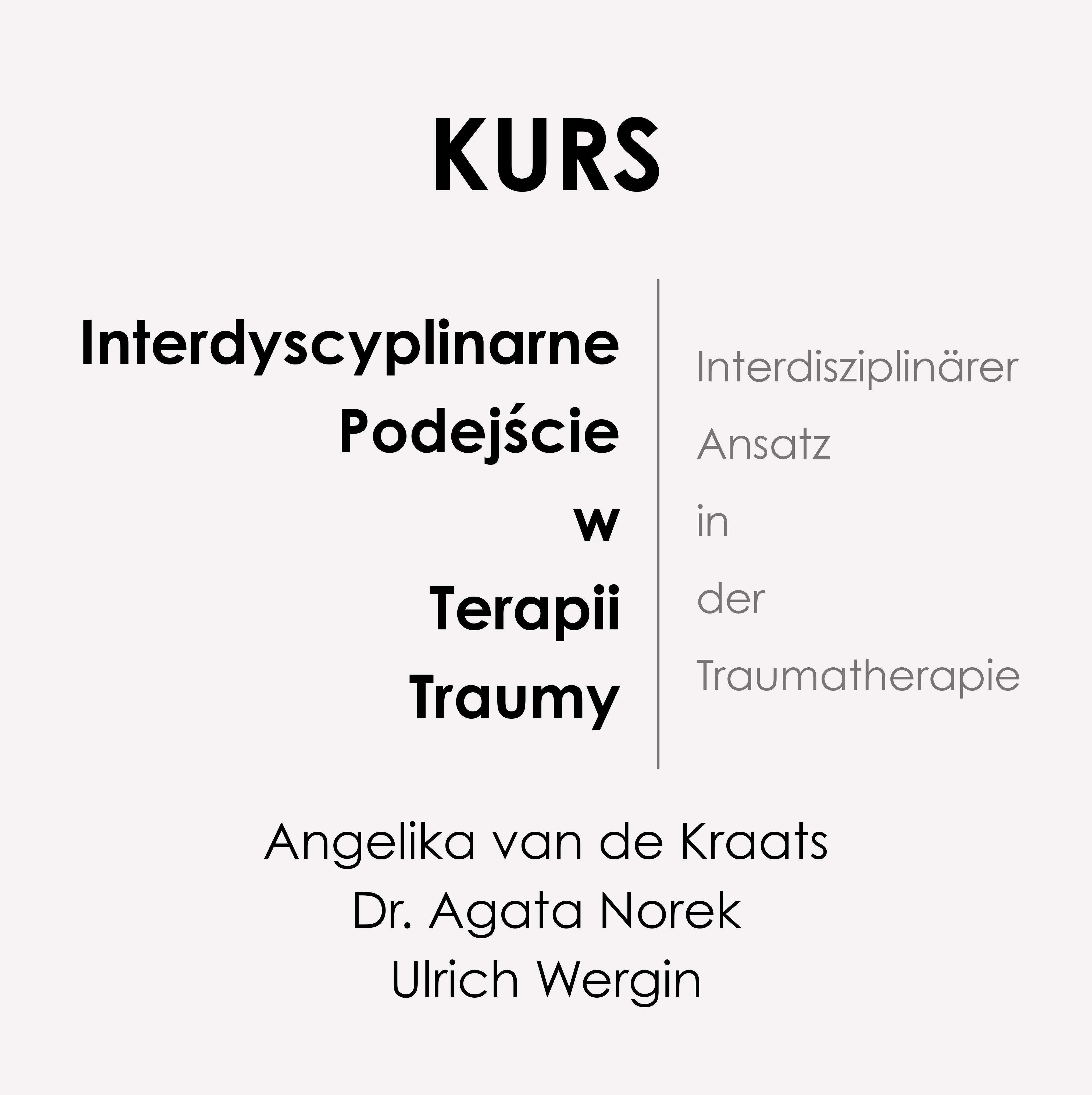 - KURS – INTERDISZIPLINÄRER ANSATZ IN DER TRAUMATHERAPIE -